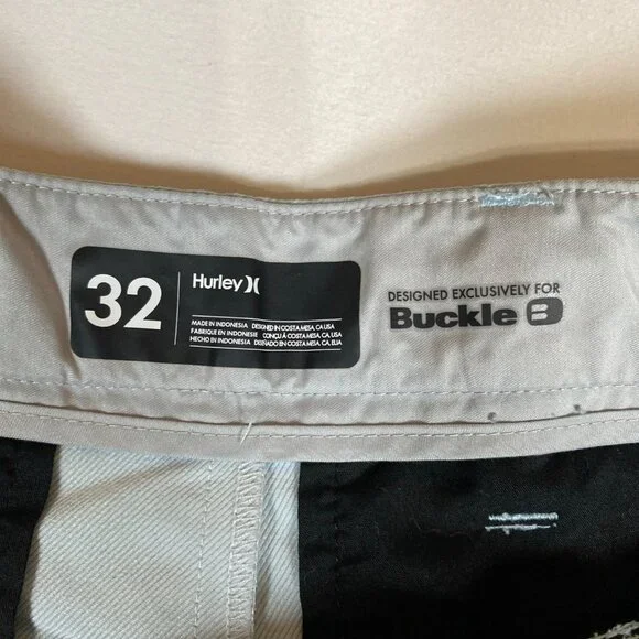 Hurley x Nike Dri-Fit Flat Front Men's Shorts 32 Blue Polyester Blend - Picture 5 of 6